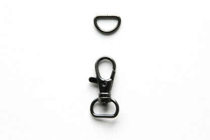 Wristlet Hardware - 1/2 inch, Swivel Hook and D Ring - KEY Handmade
 - 2