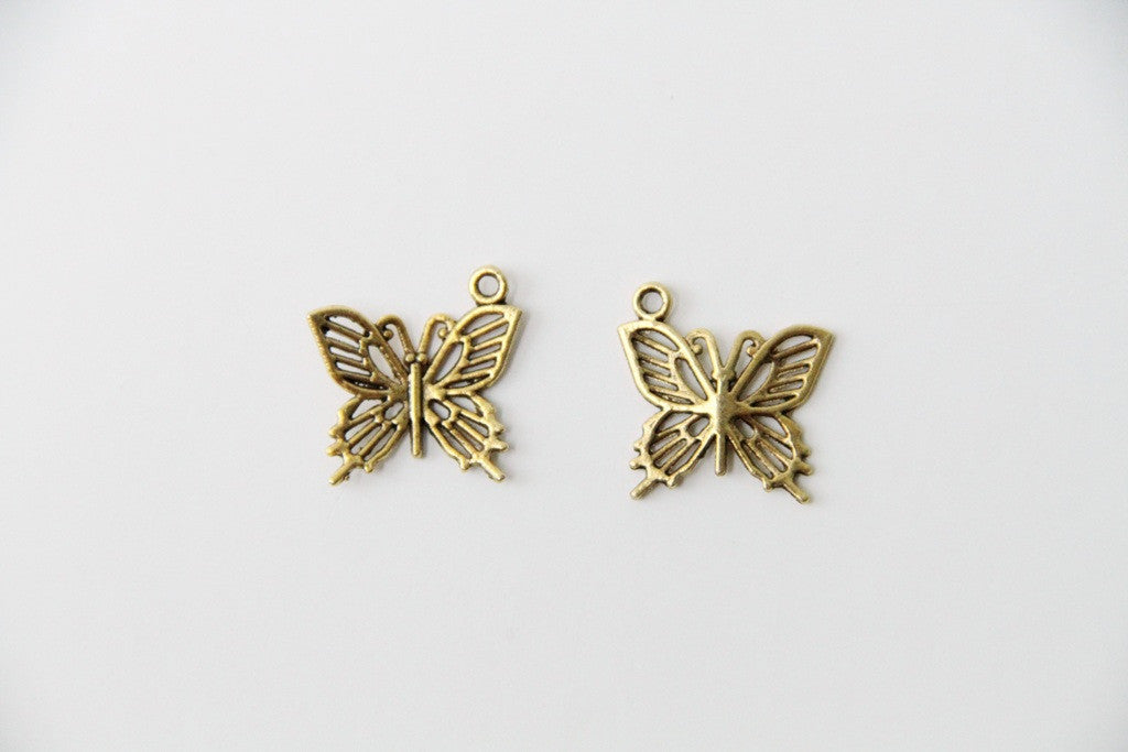 Charm - Butterfly, Antique Gold - KEY Handmade
 - 1