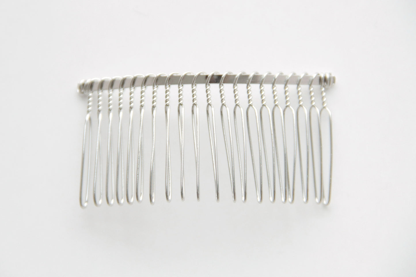 Hair Comb - 20 teeth, Metal, Silver - KEY Handmade
 - 1