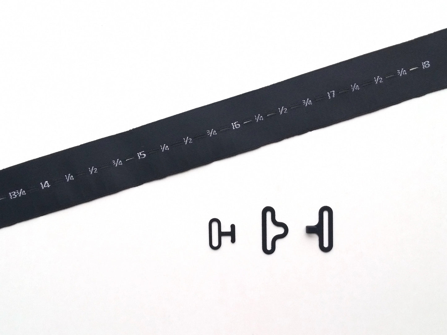 Bow Tie Hardware - Ribbon T-Hook Eye and Hook, Black - KEY Handmade
 - 1