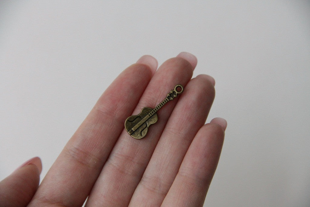 Charm - Violin, Antique Brass - KEY Handmade
 - 2