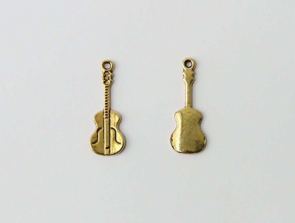 Charm - Violin, Antique Gold - KEY Handmade
 - 1
