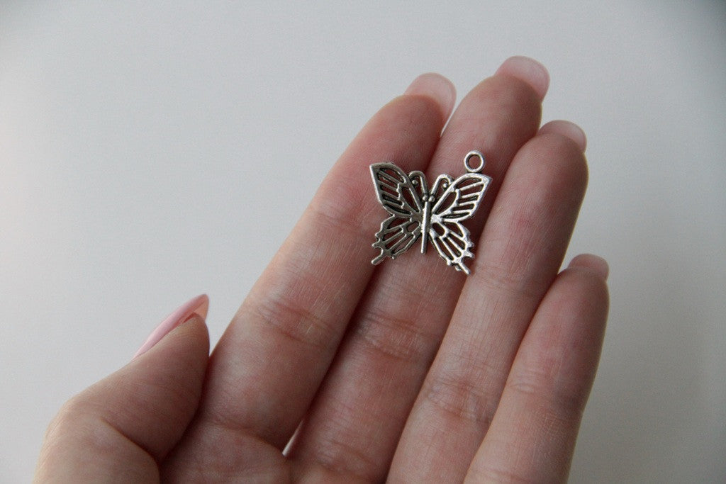 Charm - Butterfly, Antique Silver - KEY Handmade
 - 2