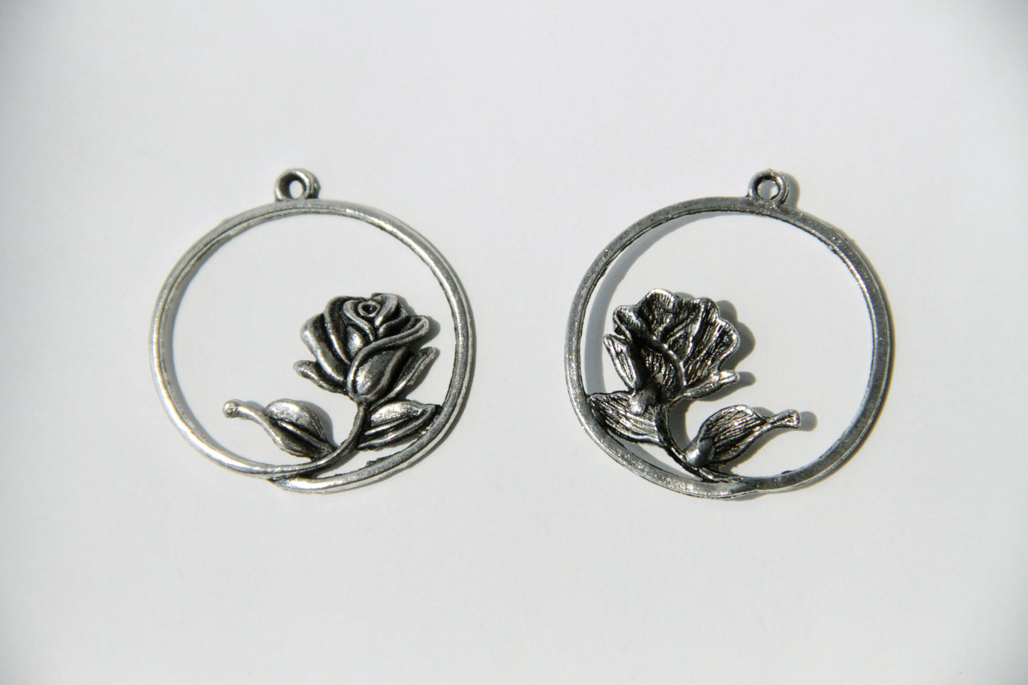 Charm - Rose, Antique Silver - KEY Handmade
 - 1