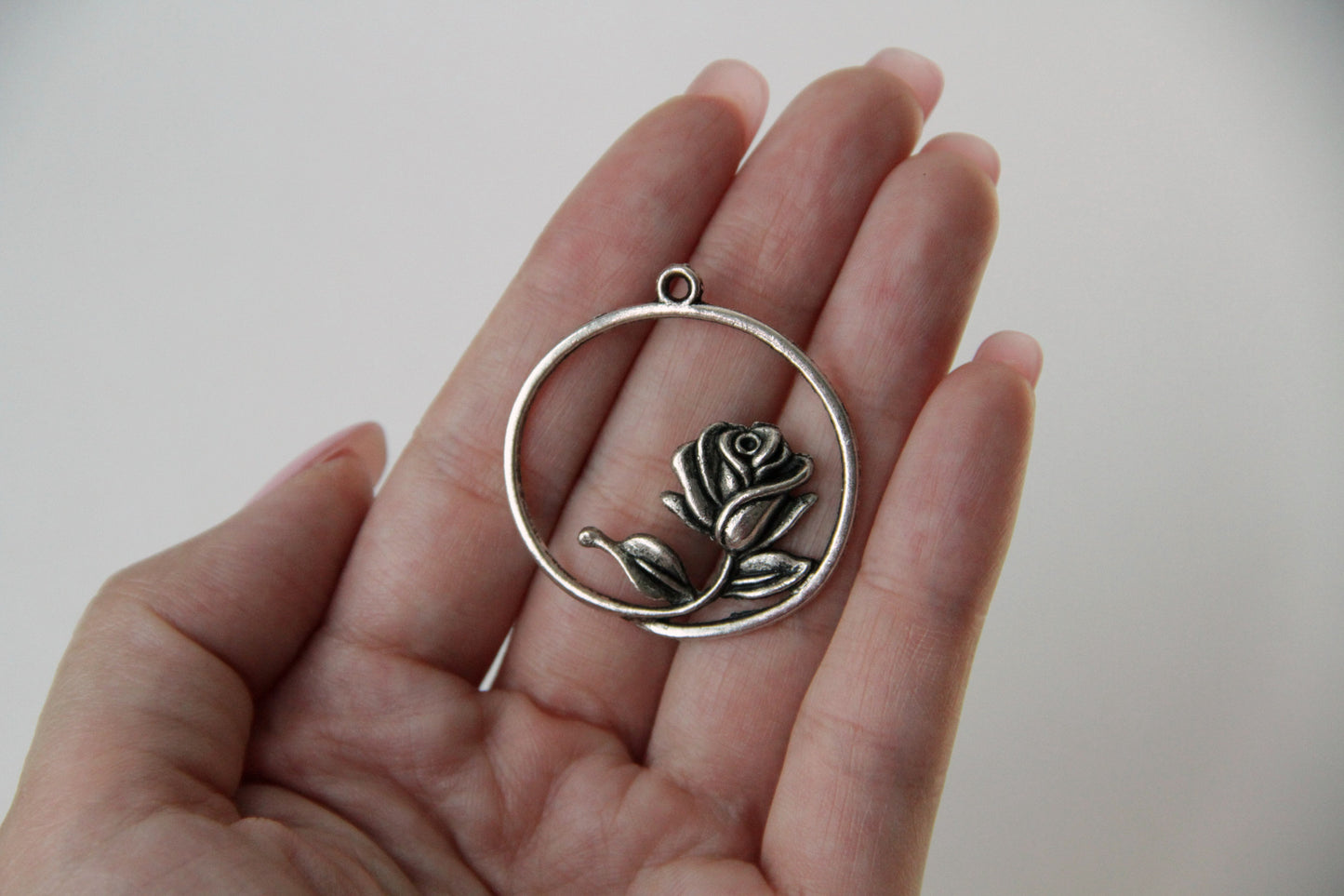 Charm - Rose, Antique Silver - KEY Handmade
 - 2