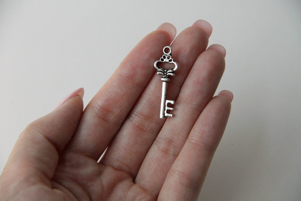 Charm - Key, Antique Silver - KEY Handmade
 - 2
