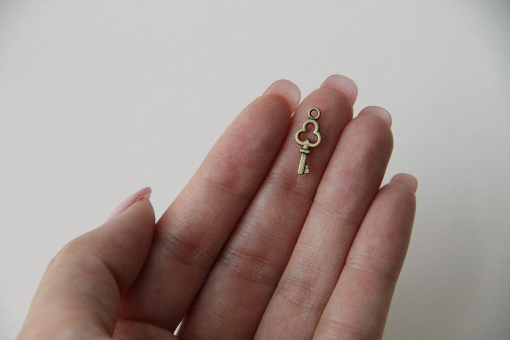Charm - Key, Antique Brass - KEY Handmade
 - 2