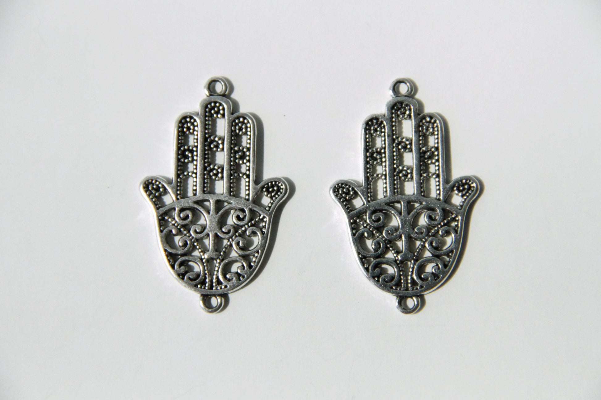 Connector - Hamsa, Antique Silver - KEY Handmade
 - 1