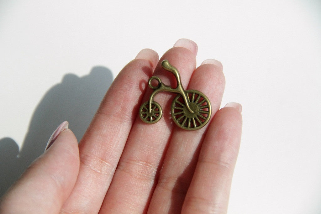 Charm - Bicycle, Antique Brass - KEY Handmade
 - 2