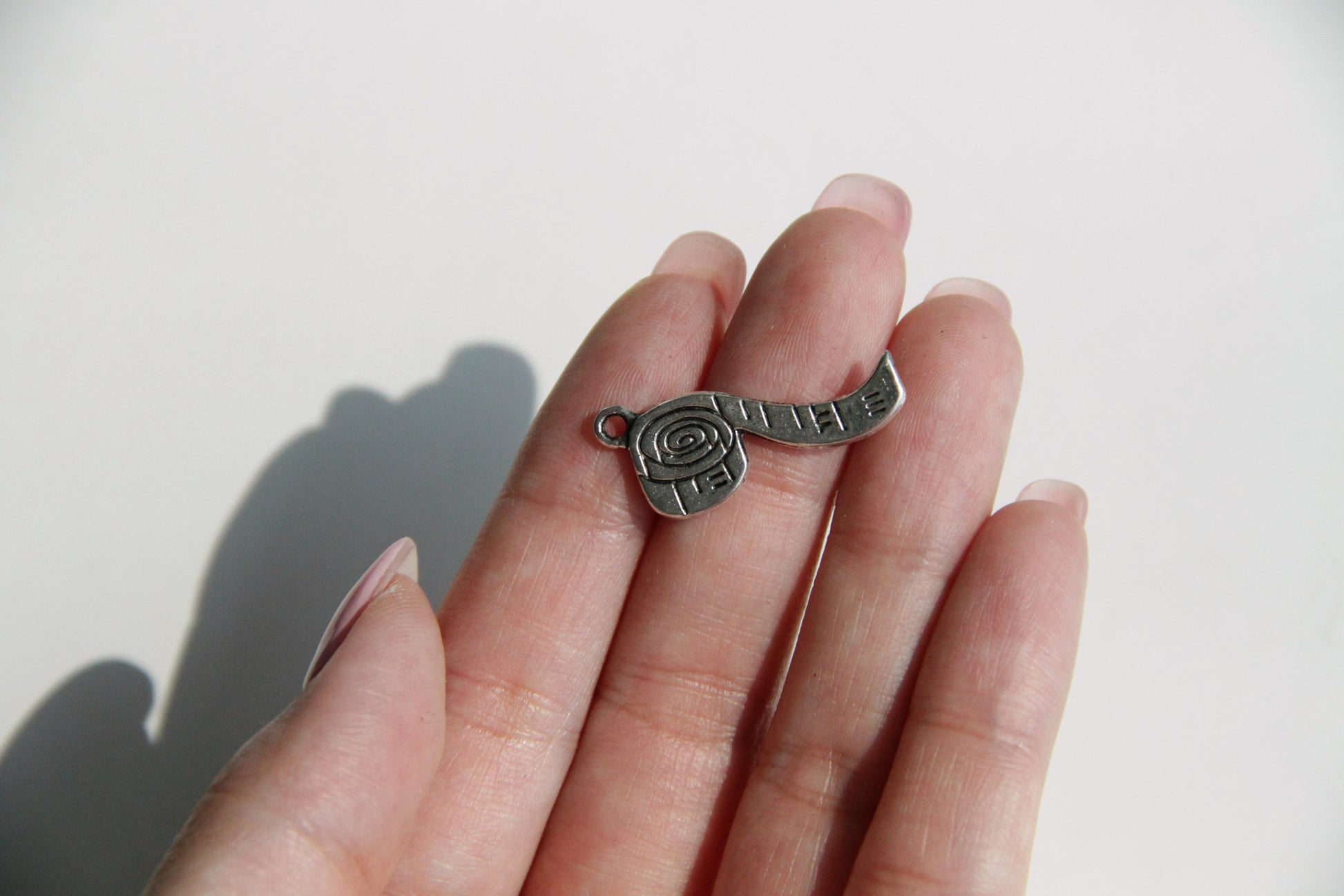 Charm - Measuring tape, Antique Silver - KEY Handmade
 - 2