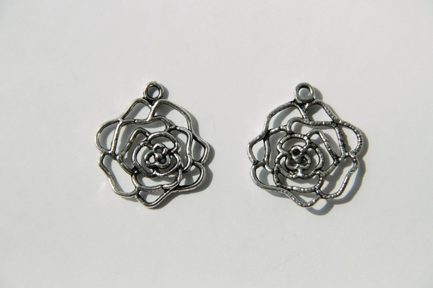 Charm - Rose, Antique Silver - KEY Handmade
 - 1