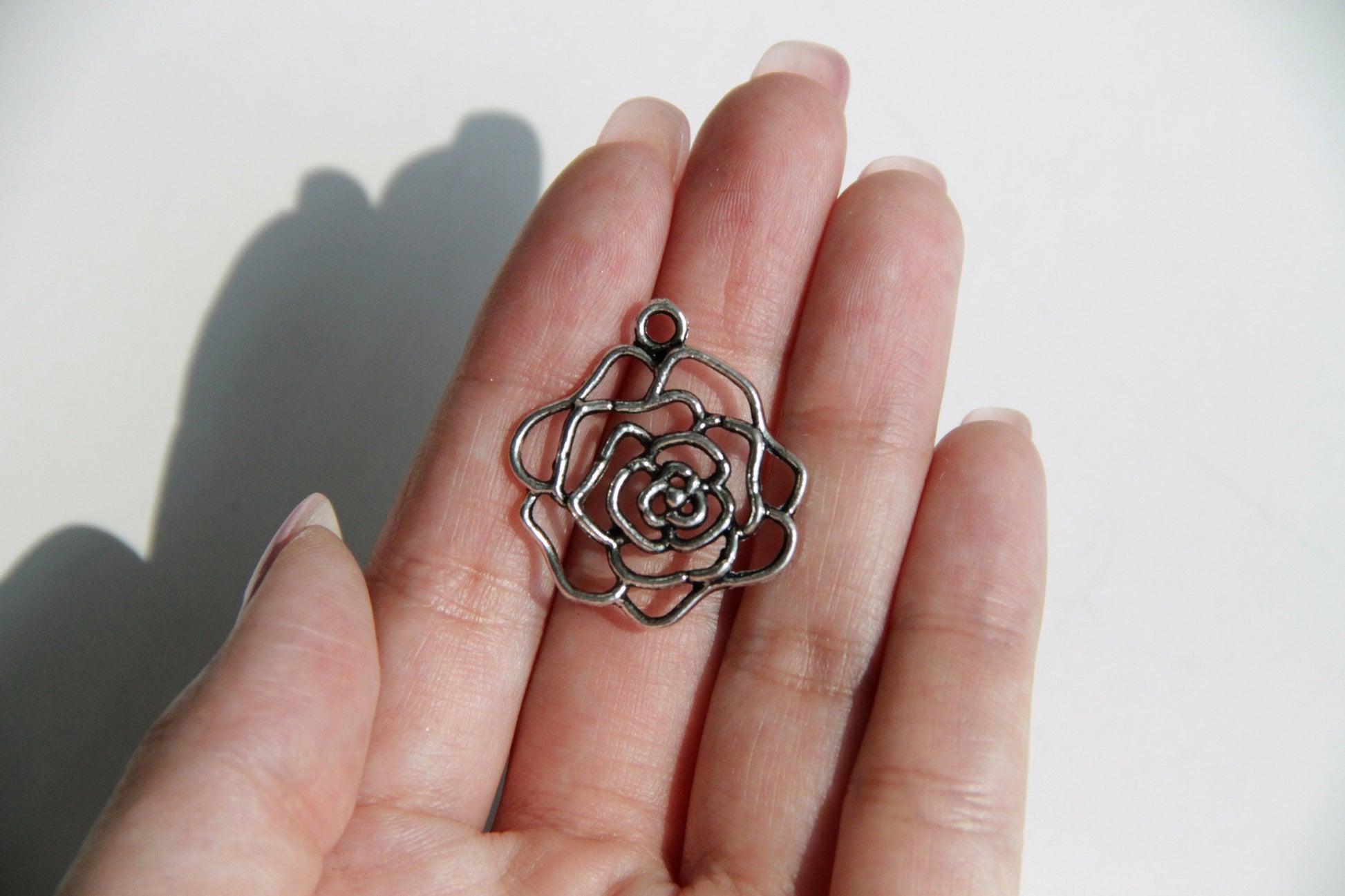 Charm - Rose, Antique Silver - KEY Handmade
 - 2