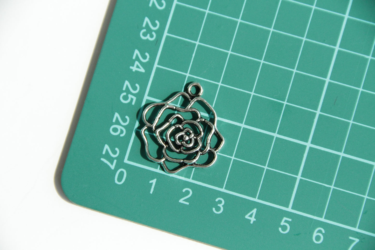 Charm - Rose, Antique Silver - KEY Handmade
 - 3