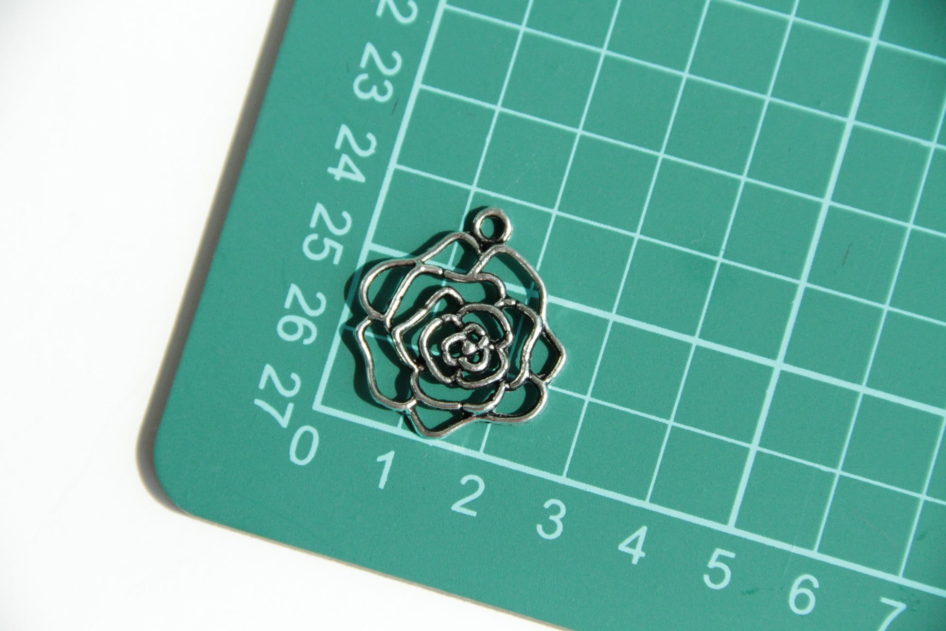 Charm - Rose, Antique Silver - KEY Handmade
 - 3