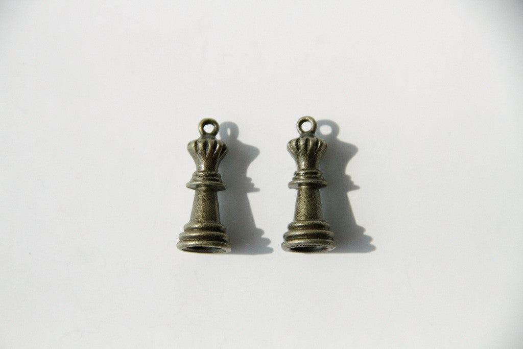 Charm - Chess Piece, Antique Brass - KEY Handmade
 - 1