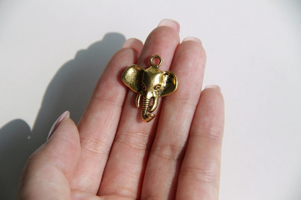 Charm - Elephant, Antique Brass - KEY Handmade
 - 2