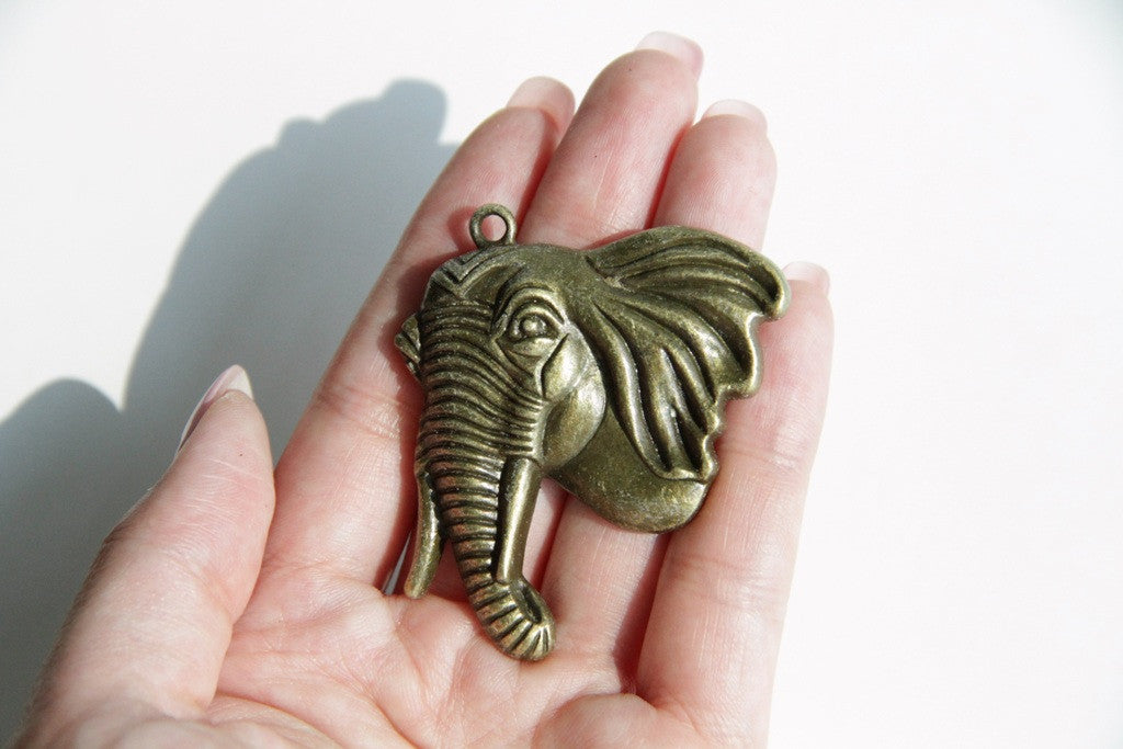 Charm - Elephant, Antique Brass - KEY Handmade
 - 2