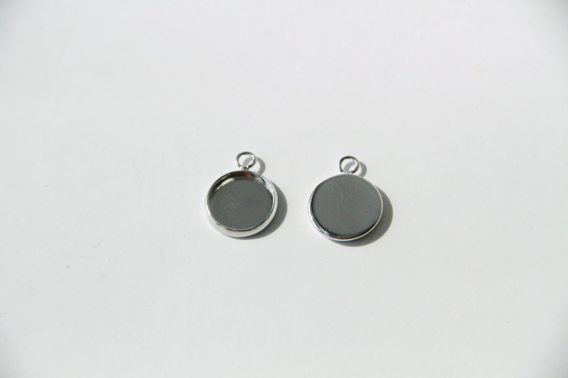 Cabochon Setting- 12mm, Blank Tray Pendant, Silver - KEY Handmade
 - 1