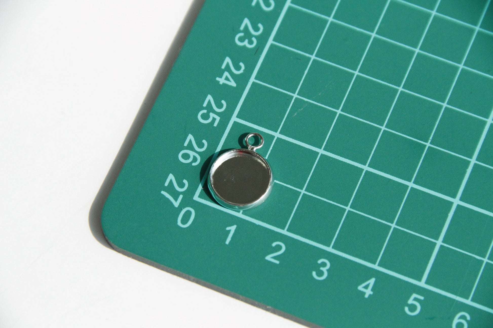 Cabochon Setting- 12mm, Blank Tray Pendant, Silver - KEY Handmade
 - 2