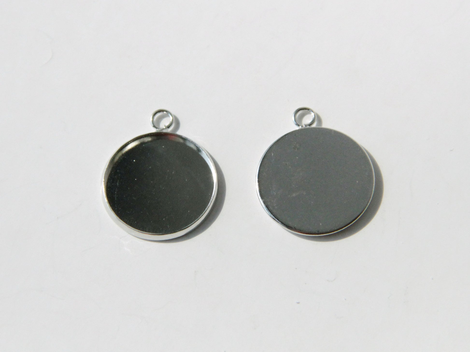 Cabochon Setting- 18mm, Blank Tray Pendant, Silver - KEY Handmade
 - 1