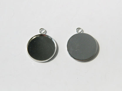 Cabochon Setting- 18mm, Blank Tray Pendant, Silver - KEY Handmade
 - 1