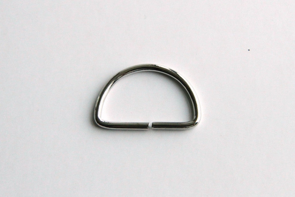 D Ring - 1 1/4 inch, Split Unwelded, Silver - KEY Handmade
 - 1
