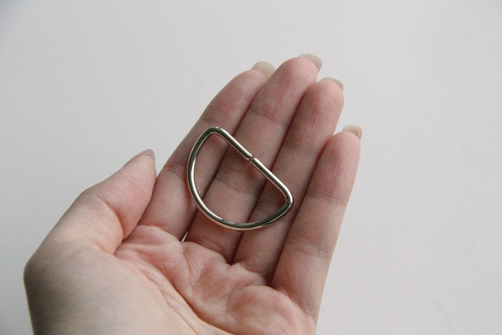 D Ring - 1 1/4 inch, Split Unwelded, Silver - KEY Handmade
 - 2