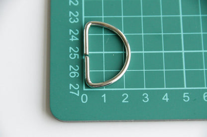 D Ring - 1 1/4 inch, Split Unwelded, Silver - KEY Handmade
 - 3