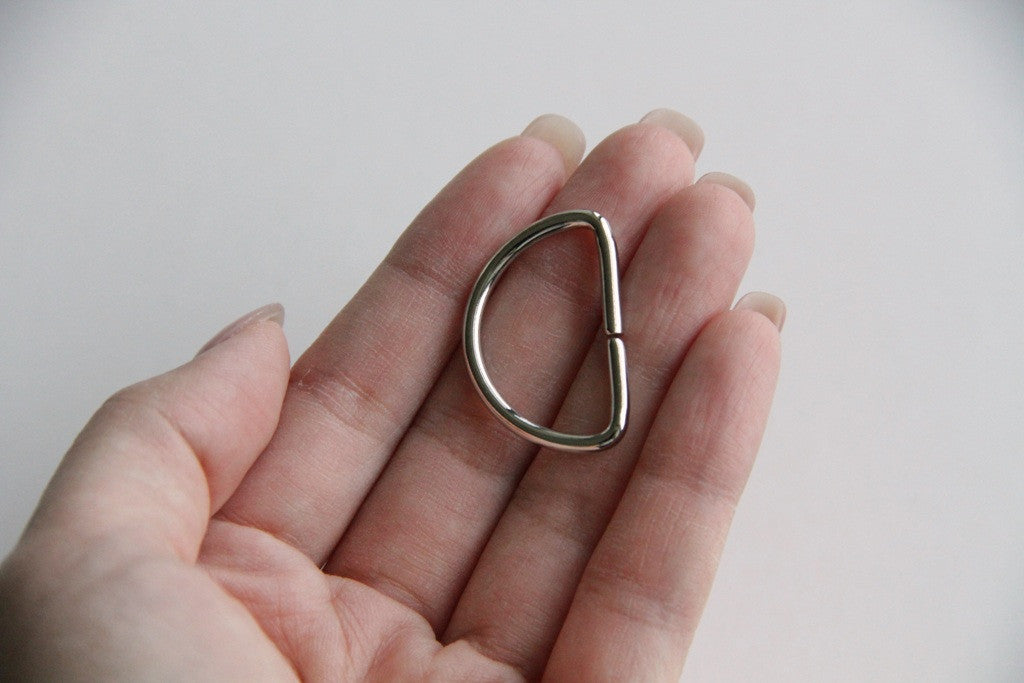 D Ring - 1 inch, Split Unwelded, Silver - KEY Handmade
 - 2