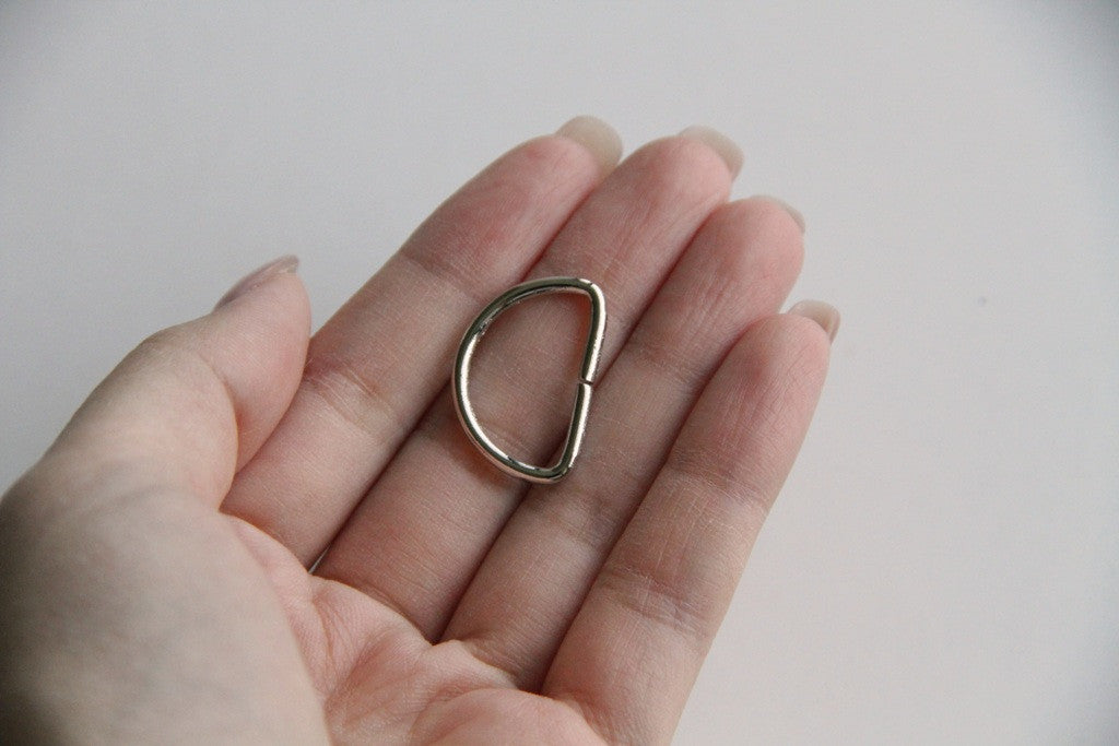 D Ring - 3/4 inch, Split Unwelded, Silver - KEY Handmade
 - 2