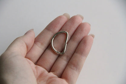 D Ring - 3/4 inch, Split Unwelded, Silver - KEY Handmade
 - 2