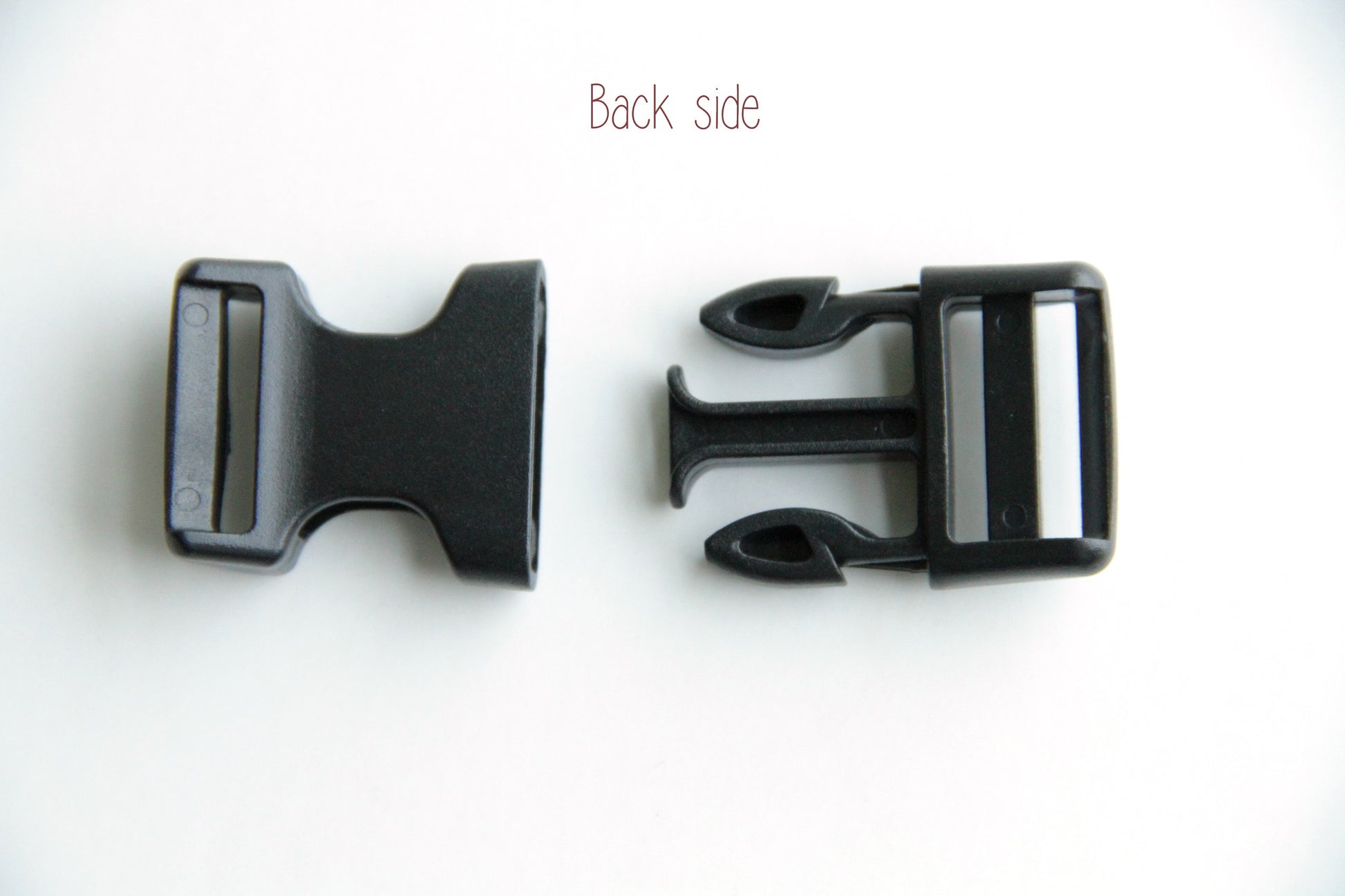 Side Press Release Curved Buckle - 3/4 inch, Plastic Heavy Duty, Black - KEY Handmade
 - 4