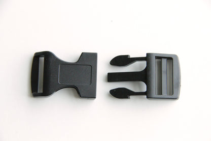 Side Press Release Curved Buckle - 1 inch, Plastic Heavy Duty, Black - KEY Handmade
 - 3