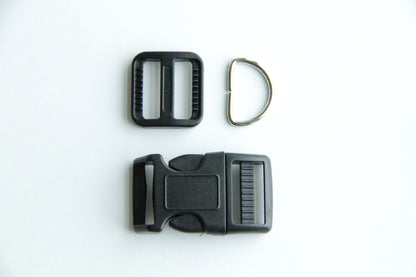 Pet Collar Hardware - 3/4 inch, Black - KEY Handmade
 - 1