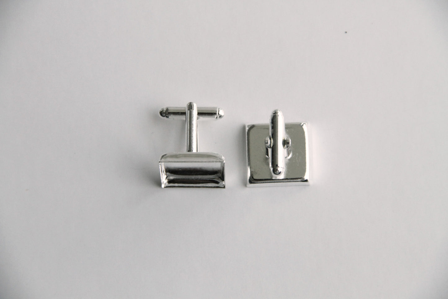 Cufflink Blank Hardware - 16mm, Square Cabochon Setting - KEY Handmade
 - 3