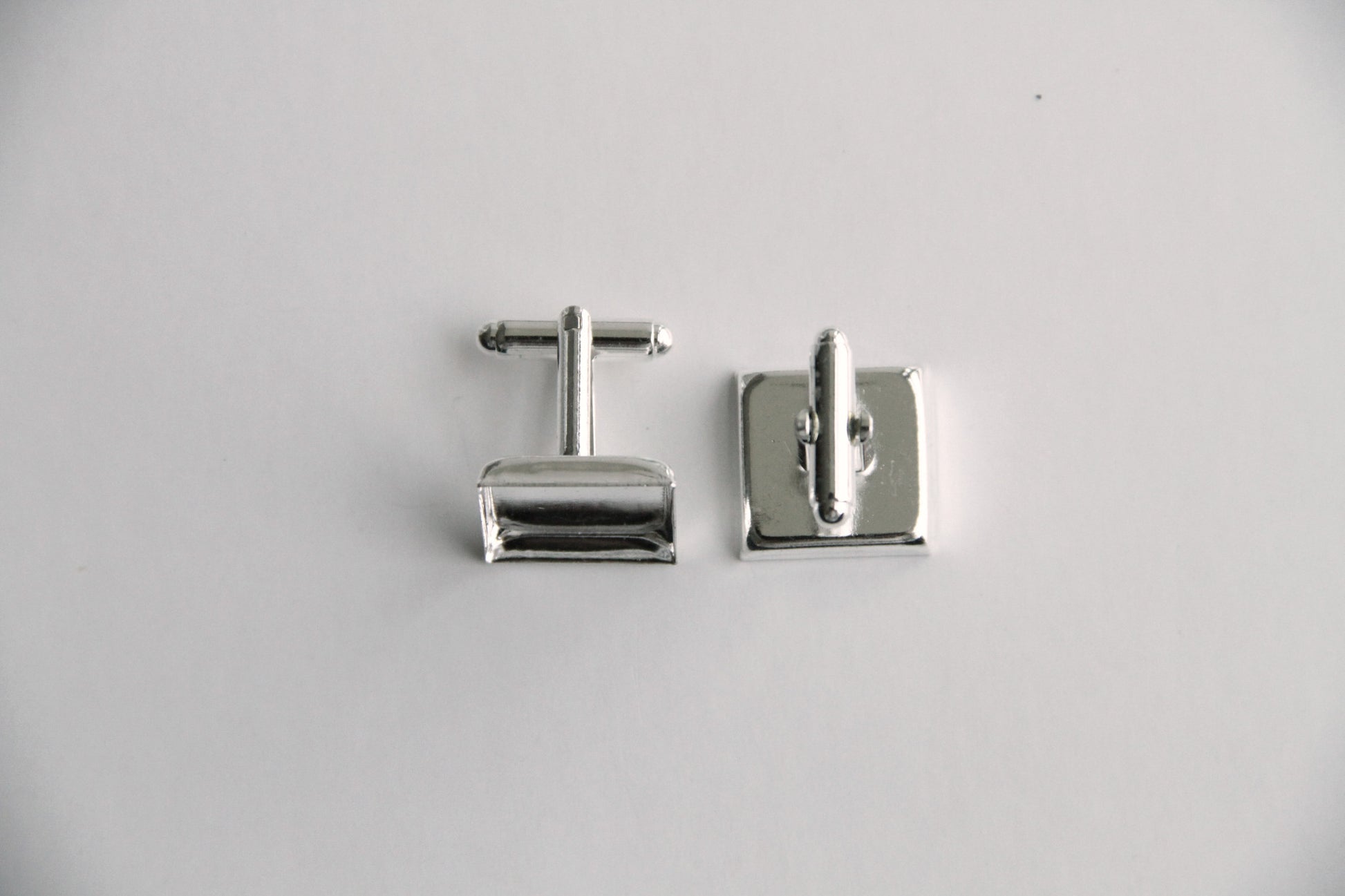 Cufflink Blank Hardware - 16mm, Square Cabochon Setting - KEY Handmade
 - 3