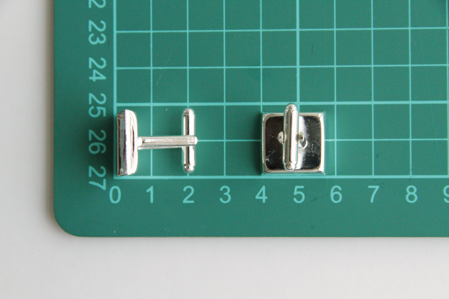 Cufflink Blank Hardware - 16mm, Square Cabochon Setting - KEY Handmade
 - 4