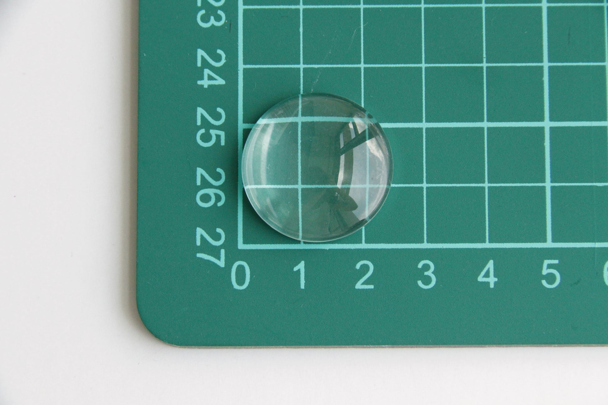 Cabochon Glass Bead - 25mm, Round Dome Flatback, Clear Trasparent - KEY Handmade
 - 2