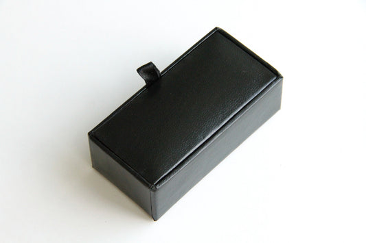 Cufflink Case - Leather Look, Black - KEY Handmade
 - 1