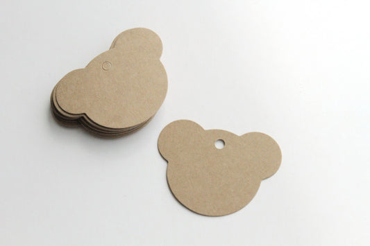 Paper Tag - Teddy Bear Shape - KEY Handmade
 - 1