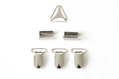 Suspender Hardware - 25mm, Triangle Leg and Clip Set - KEY Handmade
 - 1