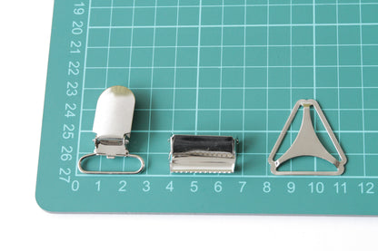Suspender Hardware - 25mm, Triangle Leg and Clip Set - KEY Handmade
 - 5