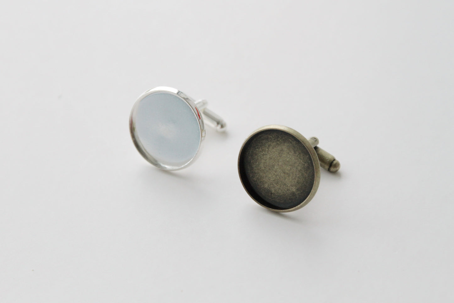 Cufflink Blank Hardware - 20mm, Round Cabochon Setting - KEY Handmade
 - 1