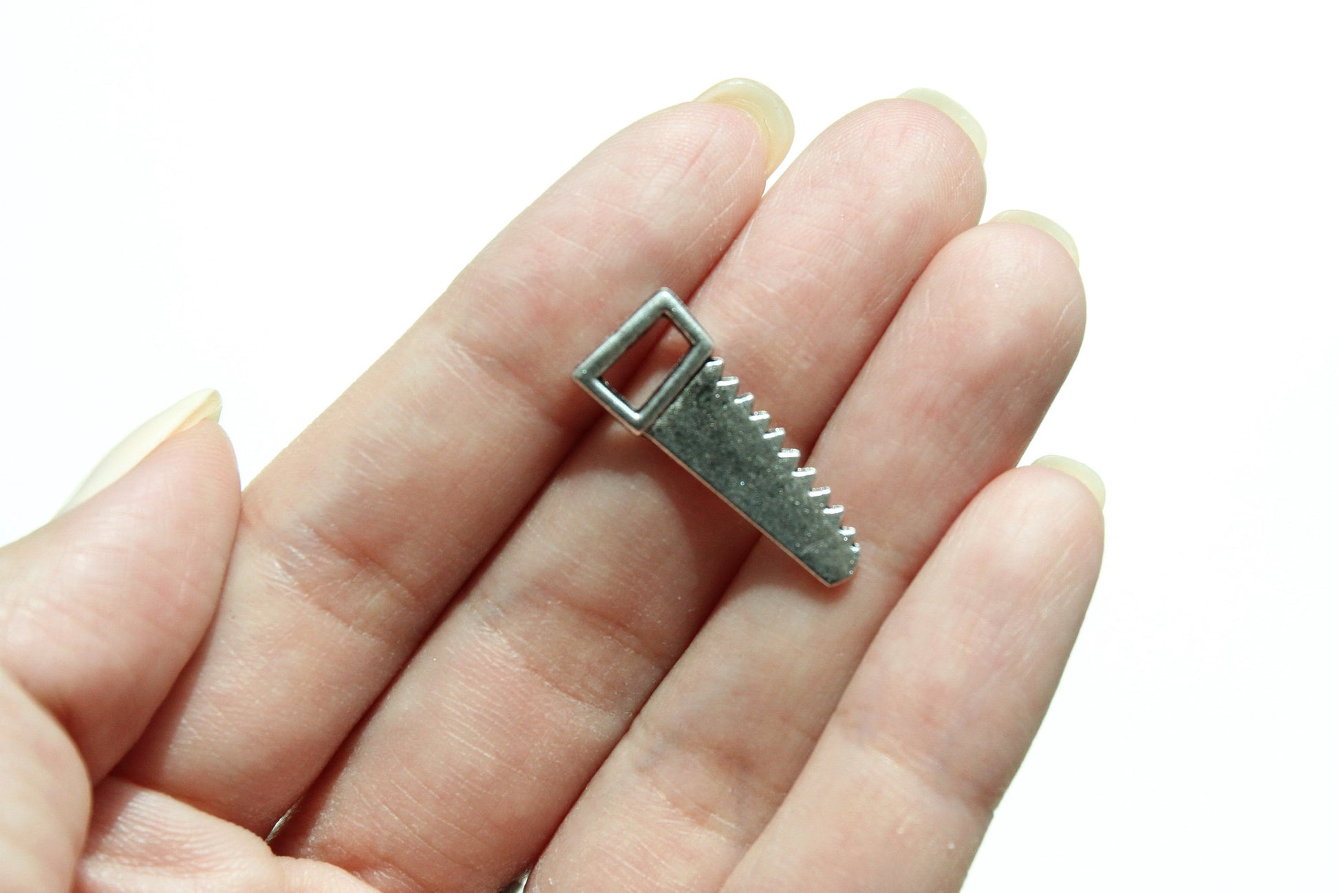 Charm - Saw, Antique Silver - KEY Handmade
 - 2