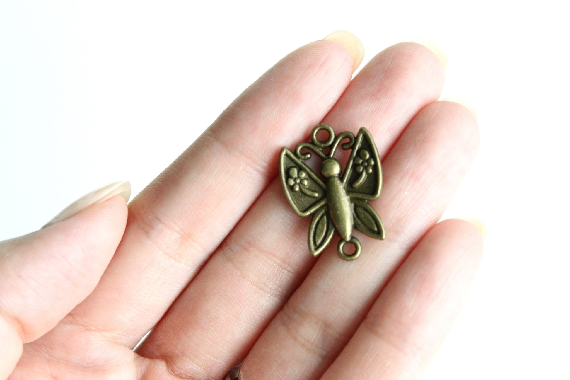 Charm - Butterfly, Antique Brass - KEY Handmade
 - 2