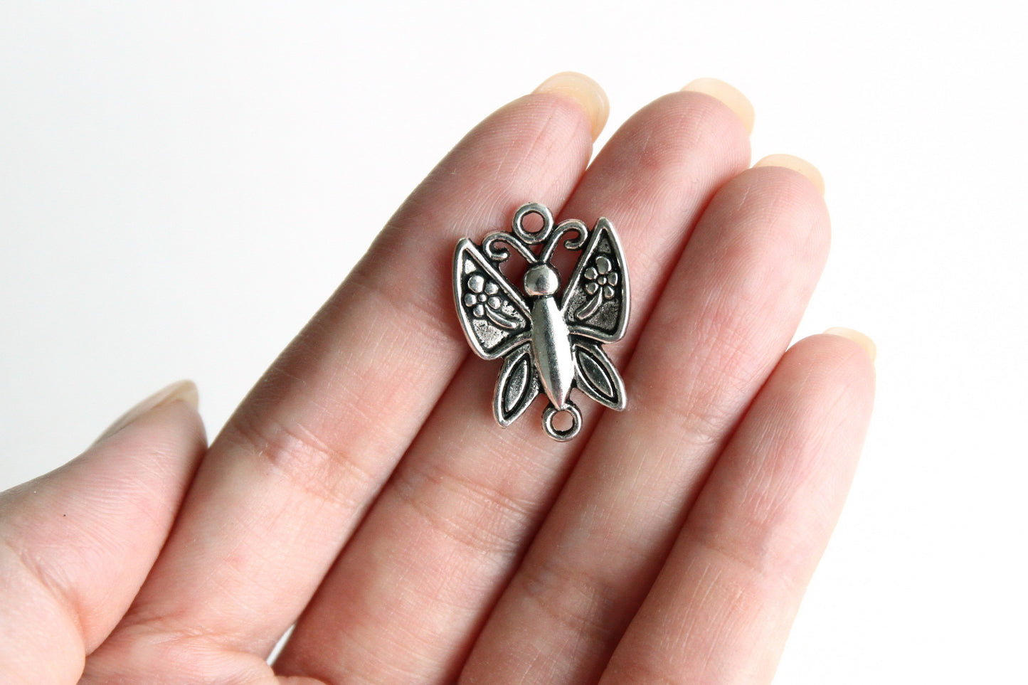 Charm - Butterfly, Antique Silver - KEY Handmade
 - 2