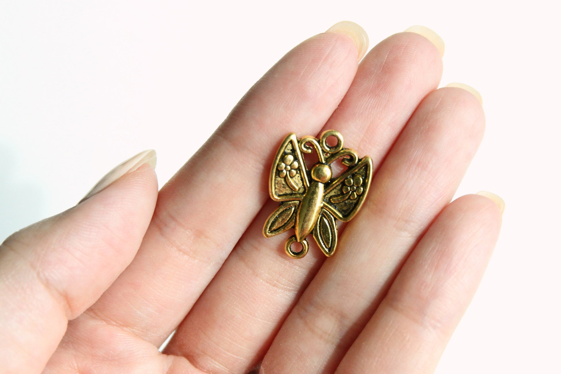 Charm - Butterfly, Antique Gold - KEY Handmade
 - 2