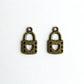 Charm - Lock with Heart Shape Key Hole, Antique Brass - KEY Handmade
 - 1