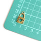 Charm - Lock with Heart Shape Key Hole, Antique Gold - KEY Handmade
 - 3