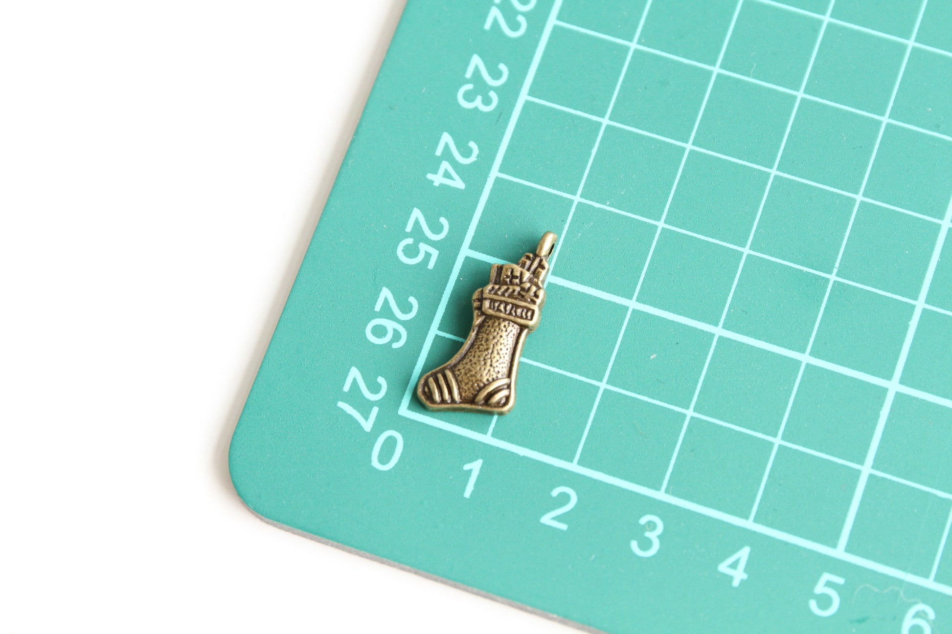 Charm - Christmas Stocking, Antique Brass - KEY Handmade
 - 3